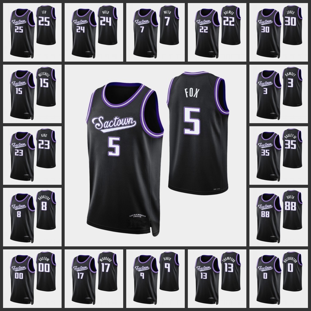 Sacramento's Kings's Men De'Aaron Fox Jahmi'us Ramsey Neemias Queta 75th Anniversary Black Jersey
Sacramento's Kings's Men De'Aaron Fox Jahmi'us Ramsey Neemias Queta 75th Anniversary Black Jersey
