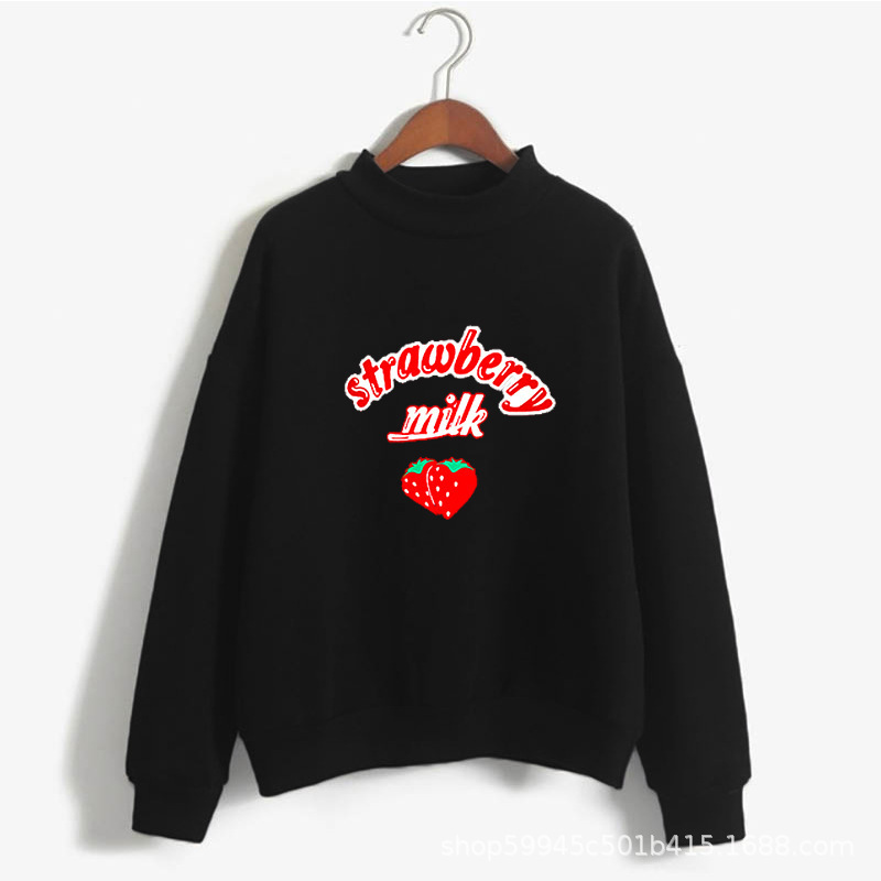 Harajuku Kawaii Strawberry Hoodie Sweatshirt Women Korean Fashion Sweatshirts sweet cute Schoolgirl Streetwear 201103