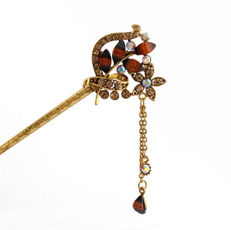 Epecket DHL The new palace women's headdress hairpin tassel step shaker DAFZ030 Hair Jewelry Hairpins