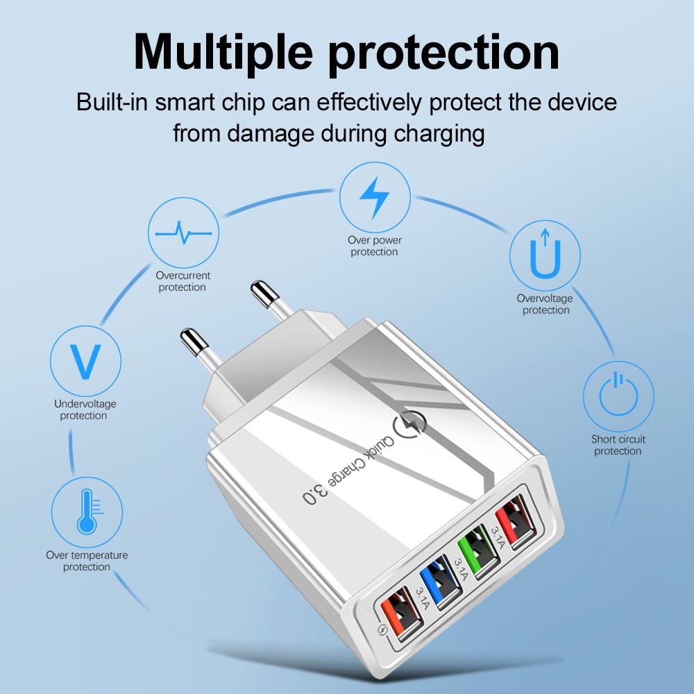 Quick Charge 30 For iPhone Charger Wall Fast Charging S10 S9 S8 Plug Xiaomi Mi Huawei Mobile Phone Chargers Adapter7132838