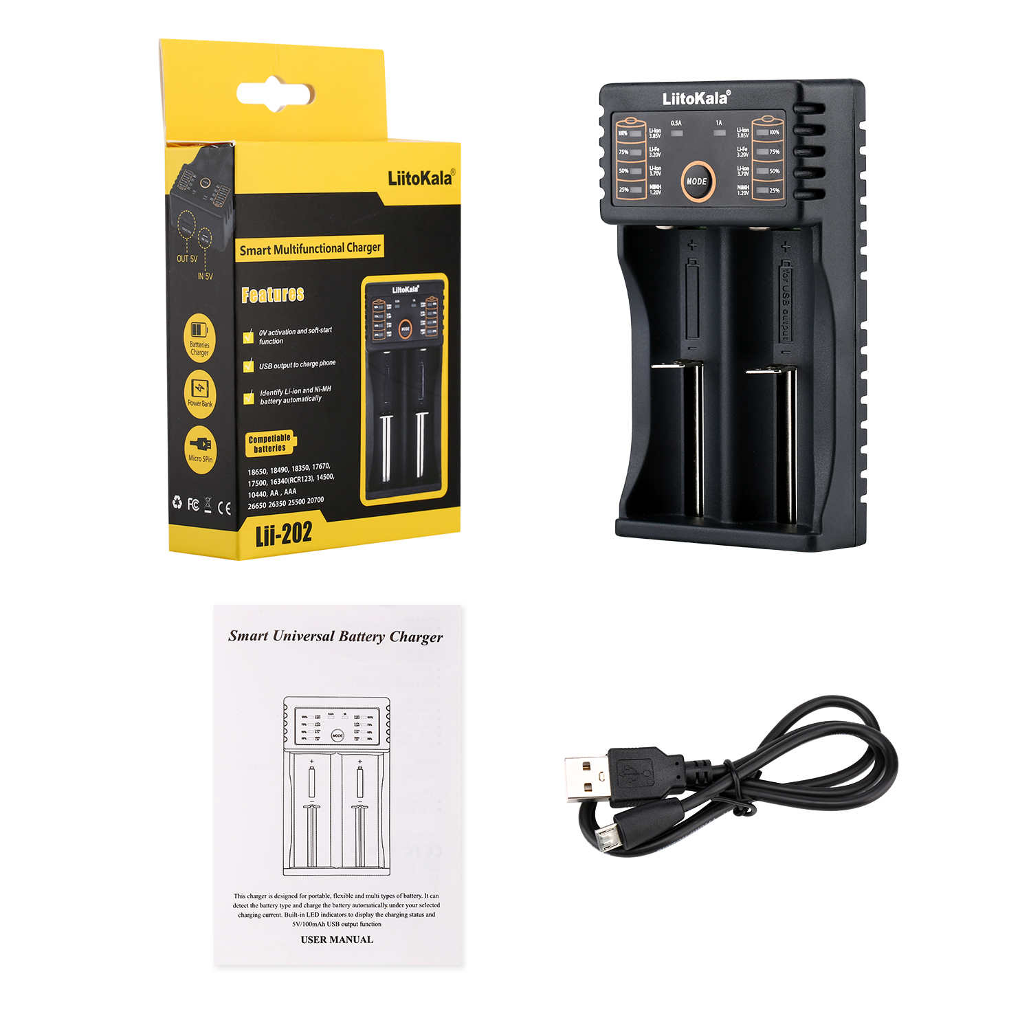 Wholesale Liitokala Lii-202 Universal Battery Charger Lii-202 For Rechargeable 18650 26650 18350 14500 14650 etc Lithium Batteries 100% Original
Wholesale Liitokala Lii-202 Universal Battery Charger Lii-202 For Rechargeable 18650 26650 18350 14500 14650 etc Lithium Batteries 100% Original