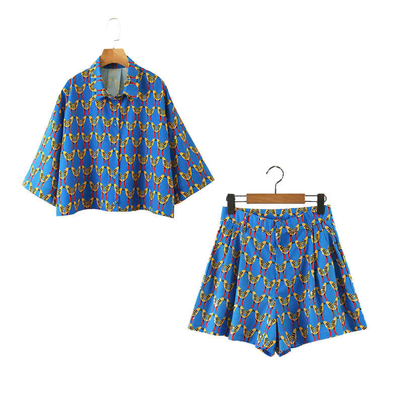 Women Two Piece Outfits Shorts Set Floral Print Loose Blouse Summer Bawting Short Sleeve Beach XZ2510 210525, Tops
Women Two Piece Outfits Shorts Set Floral Print Loose Blouse Summer Bawting Short Sleeve Beach XZ2510 210525, Tops