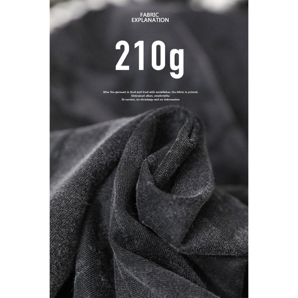 Men's T-Shirts Summer new 210g thick vintage t-shirt men snowwash floral print 100% cotton tshirt plus size short sleeve tees 200924