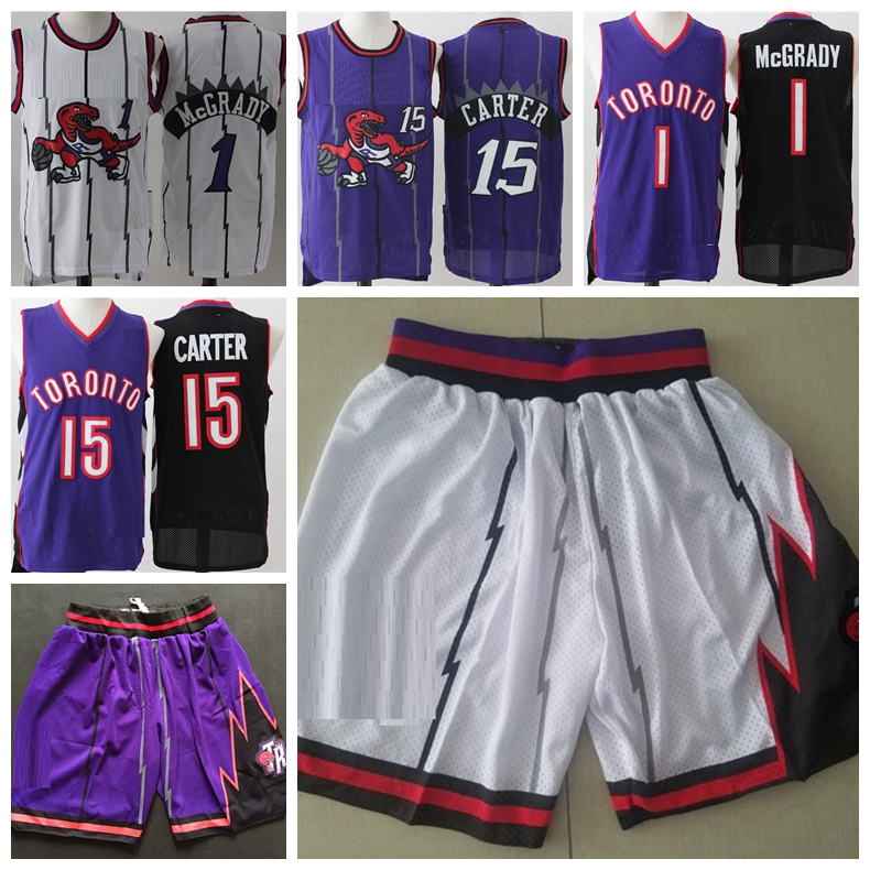 Retro basketball Jersey Tracy 1 Vince McGrady 15 Carter shorts Men stitched with logo have patch
Retro basketball Jersey Tracy 1 Vince McGrady 15 Carter shorts Men stitched with logo have patch