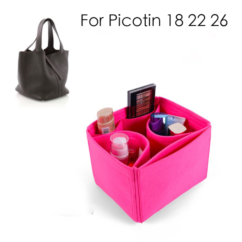 For Picotin 18 22 26 Insert Bags Organizer Makeup Handbag Organize Inner Purse Portable base shaper -Premium Felt (Handmade/20 C 210226