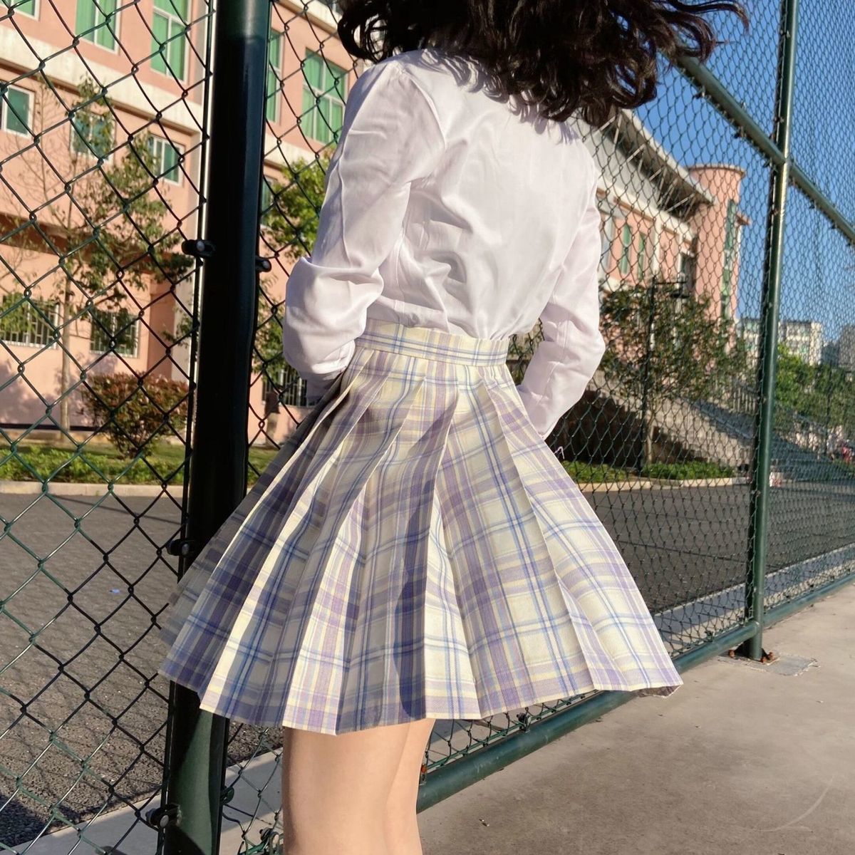 JK Skirts Women Summer High Waist Skirts Korean Style Pleated Skirts for Girls Cute Sweet Ladies Plaid Mini Skirt Women 210306