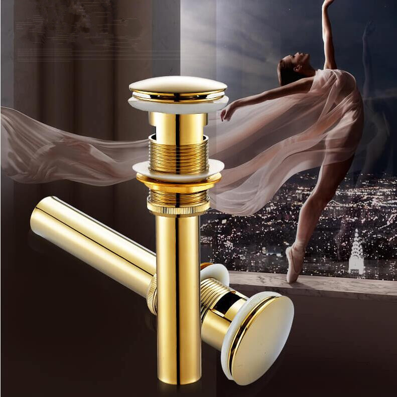 2021 New Antique/gold/rose Gold Brass Bathroom Basin Pop Up Waste Vanity Vessel Sink Drain with Overflow/without Overflow Whzu