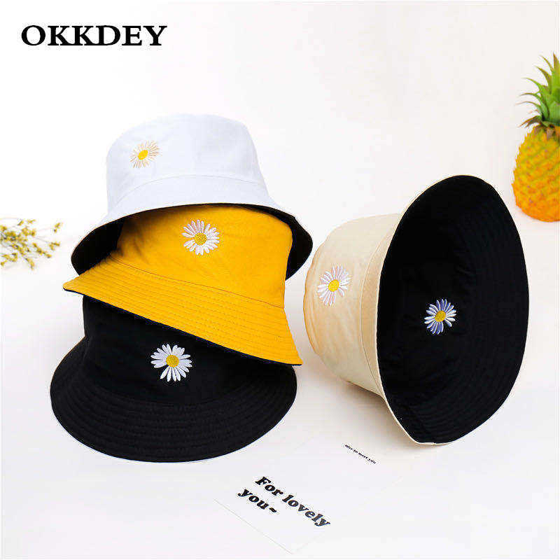 Unisex Bucket Hat Double-side Harajuku Outdoor Fishing Cap Women Men Cotton Sunscreen Hats Daisy Embroidery Fisherman Caps Q0811, C3 red
Unisex Bucket Hat Double-side Harajuku Outdoor Fishing Cap Women Men Cotton Sunscreen Hats Daisy Embroidery Fisherman Caps Q0811, C3 red