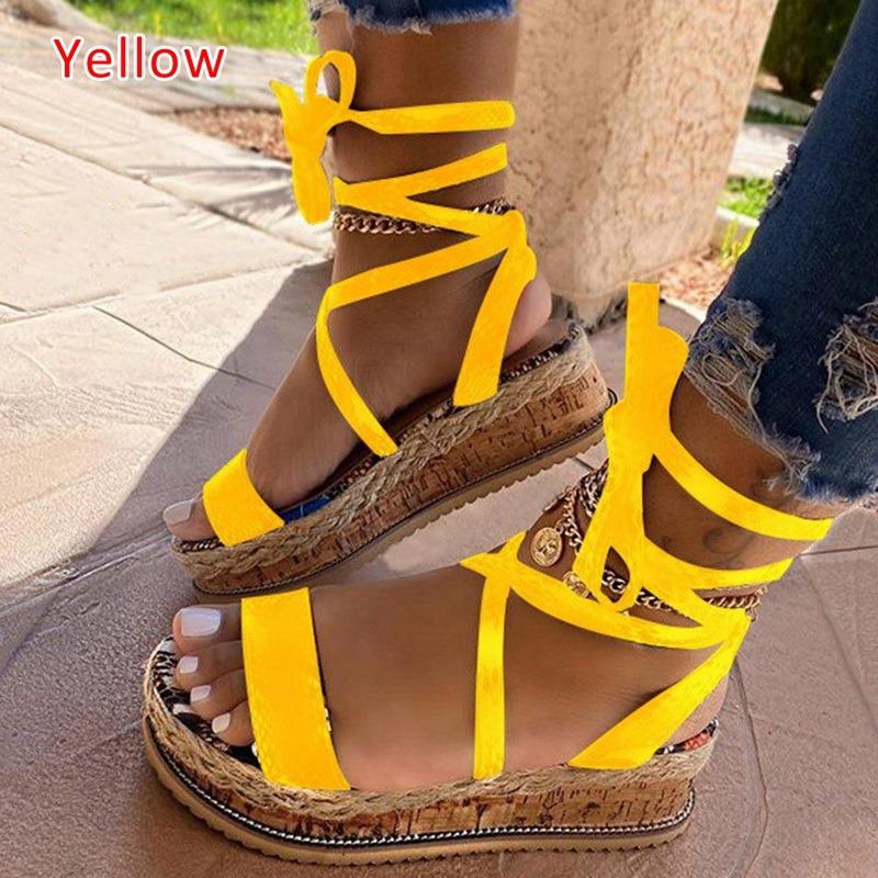 Sandals Summer Platform 2021 Fashion Women Strap Gladiator Sandal Wedges Shoes Casual Woman Peep Toe Espadrille Femme Dropship
