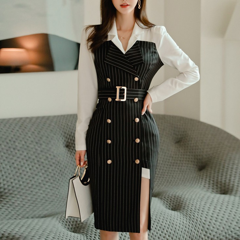 ZAWFL Women Spring Autumn Preppy Stripe Notched Collar Double Breasted Mini Dress Lady Street Chic Casual Short 210525, Picture color
ZAWFL Women Spring Autumn Preppy Stripe Notched Collar Double Breasted Mini Dress Lady Street Chic Casual Short 210525, Picture color