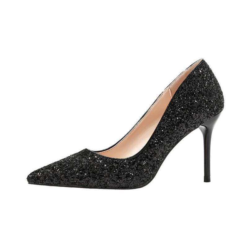 2022 Stiletto Work-Shoes High-Heels Pointed Black, White