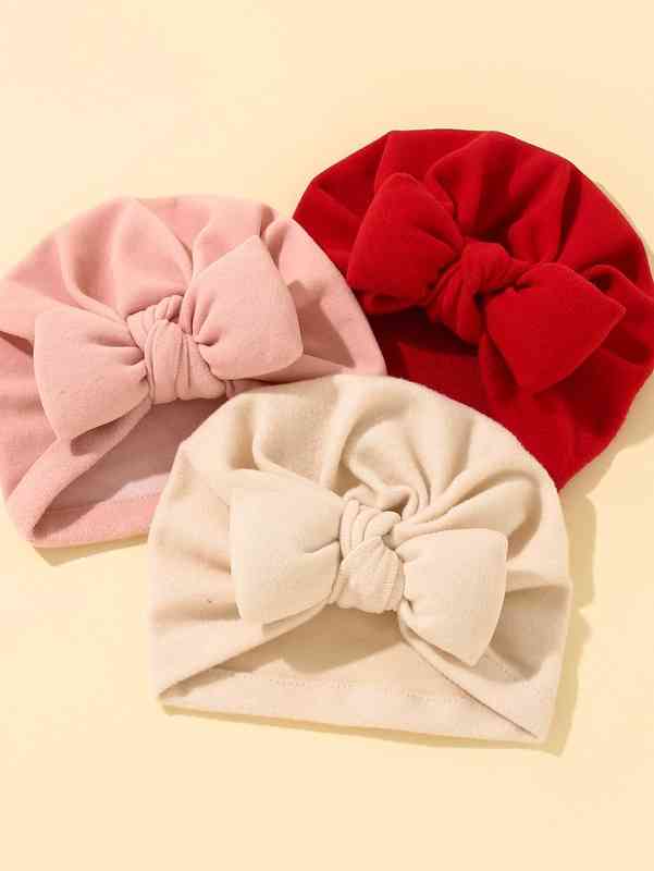 3pcs Baby Bow Decor Hat SHE01