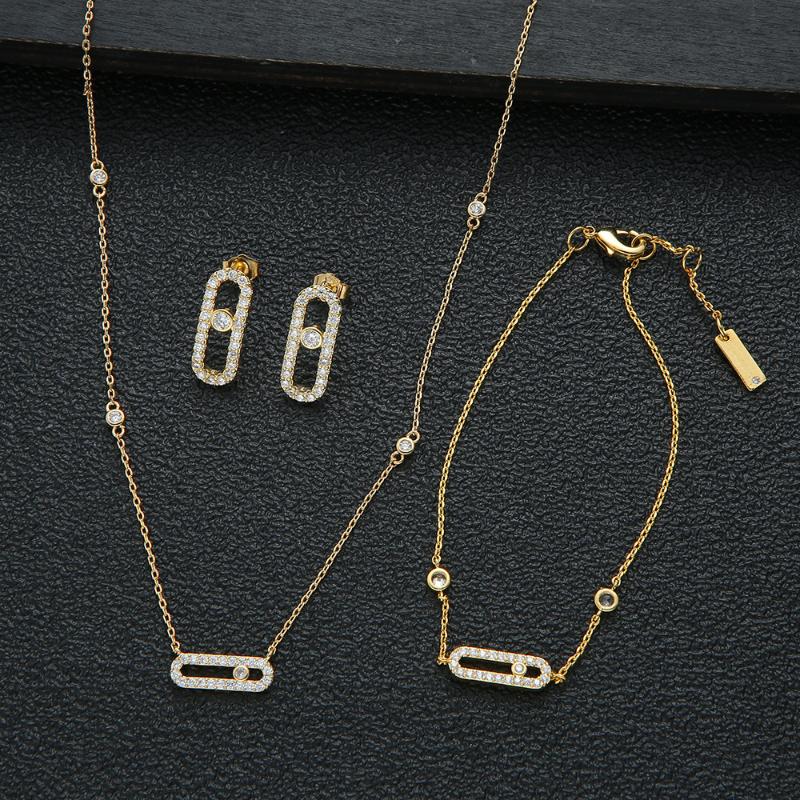 Earrings & Necklace Trendy Dainty Earring Bracelet Sets Stackable Jewelry Full Zircon For Women Dubai Gift Wedding Set, Silver
Earrings & Necklace Trendy Dainty Earring Bracelet Sets Stackable Jewelry Full Zircon For Women Dubai Gift Wedding Set, Silver