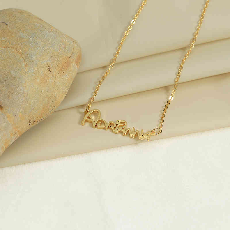 Diy Name Letter Necklace Private S925 Silver English Pendant Female