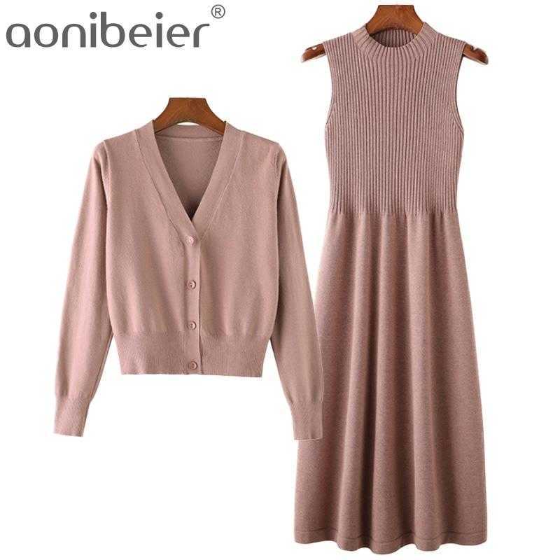 Two Piece Sets For Women Autumn Winter Sweater Suits Long Sleeve Dress Office Ladies Cardigan 210604, Black
Two Piece Sets For Women Autumn Winter Sweater Suits Long Sleeve Dress Office Ladies Cardigan 210604, Black
