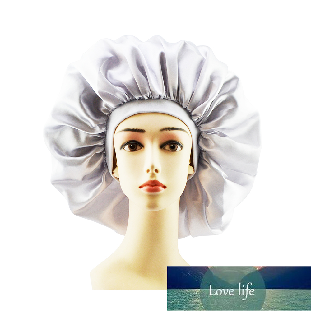 New Fashion Big Size Satin Silk Bonnet Sleep Night Cap Head Cover Bonnet Hat For Curly Springy Hair