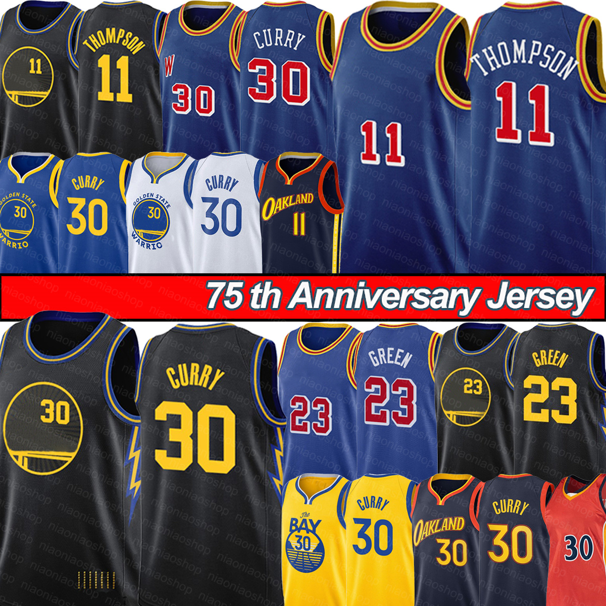 Stephen 30 Curry Klay 11 Thompson Basketball Jerseys Draymond Green Men 75th shirt golden''state''warriors''Jersey Black Blue, With logo
Stephen 30 Curry Klay 11 Thompson Basketball Jerseys Draymond Green Men 75th shirt golden''state''warriors''Jersey Black Blue, With logo