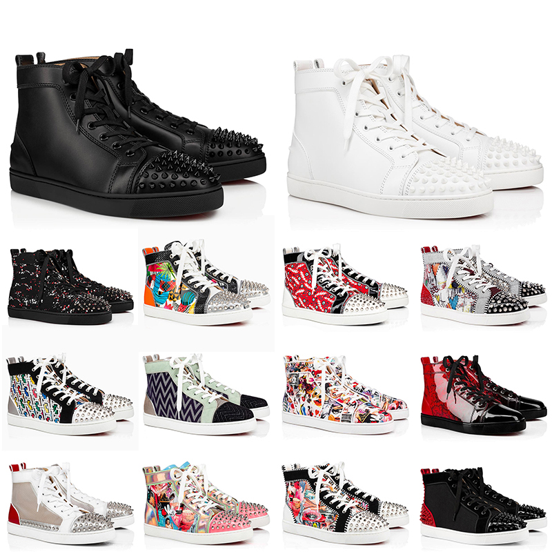 With BOX Tripe White Black Luxury Women Mens Designer Shoes Red Bottoms Christians Louboutins Genuine Leather Spike Off Designers Trainers Platform Sneakers, A2
With BOX Tripe White Black Luxury Women Mens Designer Shoes Red Bottoms Christians Louboutins Genuine Leather Spike Off Designers Trainers Platform Sneakers, A2