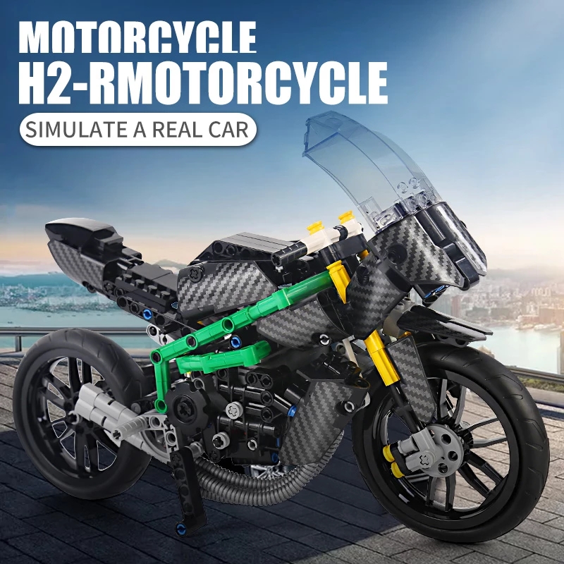 The H2R Super Racing Motorcycle Set Building Blocks MOULD KING 23002 Motorcycles Car Model Bricks Children Education Christmas Gifts Birthday Toys For