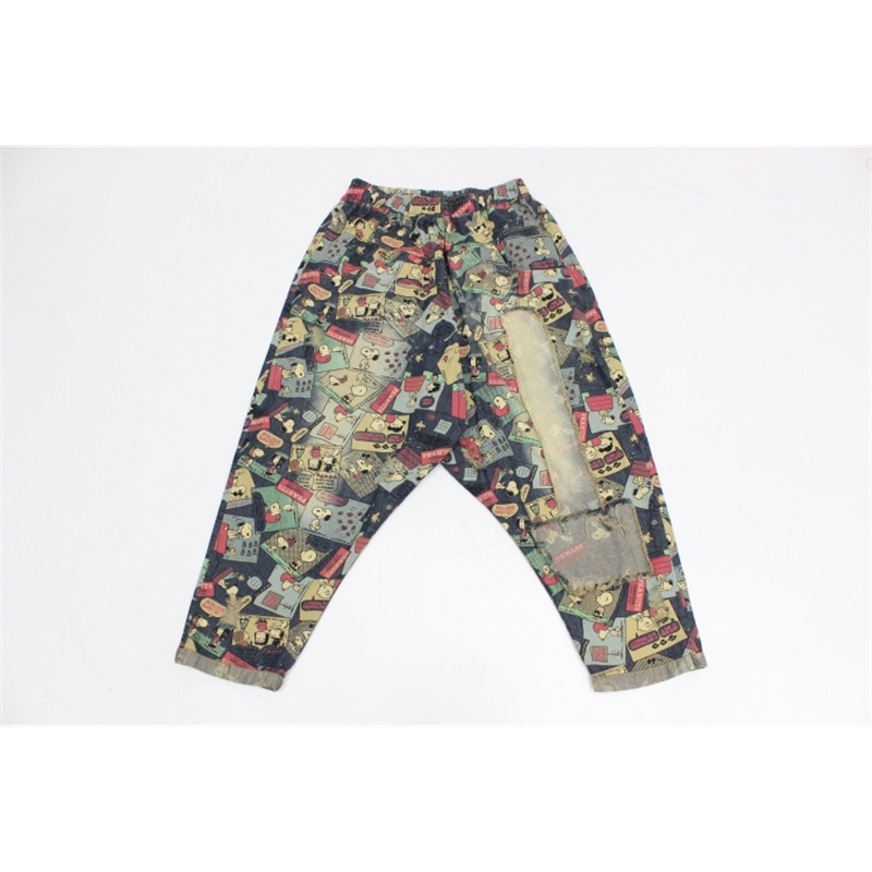 Pants Female Summer Plus Size Women Spring Harem Pants Print Loose Trousers High Elastic Waist Boyfriend Jeans Woman Korean T200521