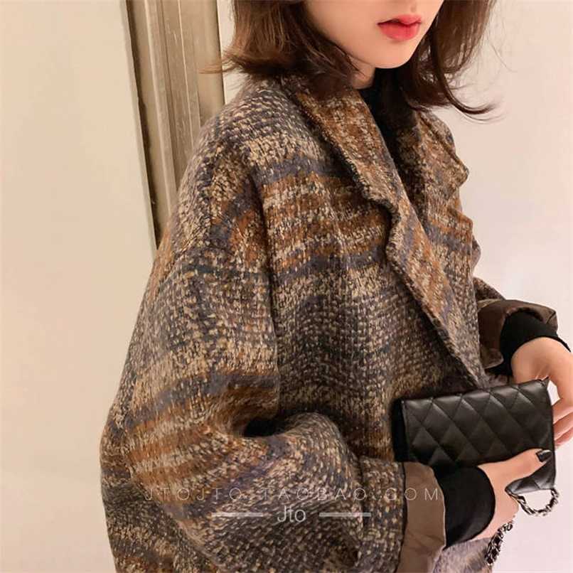 Bella Winter Korean Overcoat Women Vintage Woolen Loose Coats female Double Breasted Turn-down Collar 211019, Khaki
Bella Winter Korean Overcoat Women Vintage Woolen Loose Coats female Double Breasted Turn-down Collar 211019, Khaki