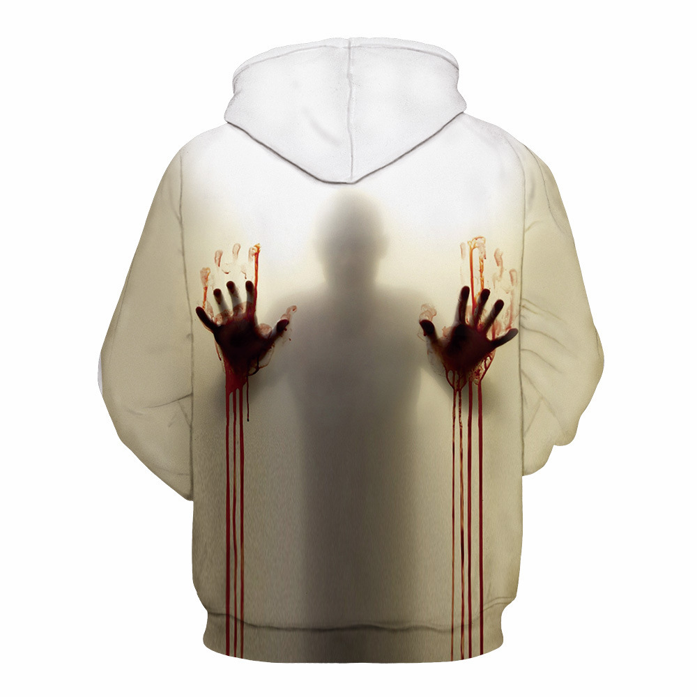 Print Wound Horror Blood Hoodies Sweatshirts Women Men I'M FINE Letter Hoodie Jumper Tracksuit Pullover Cosplay Women Tops LJ201130