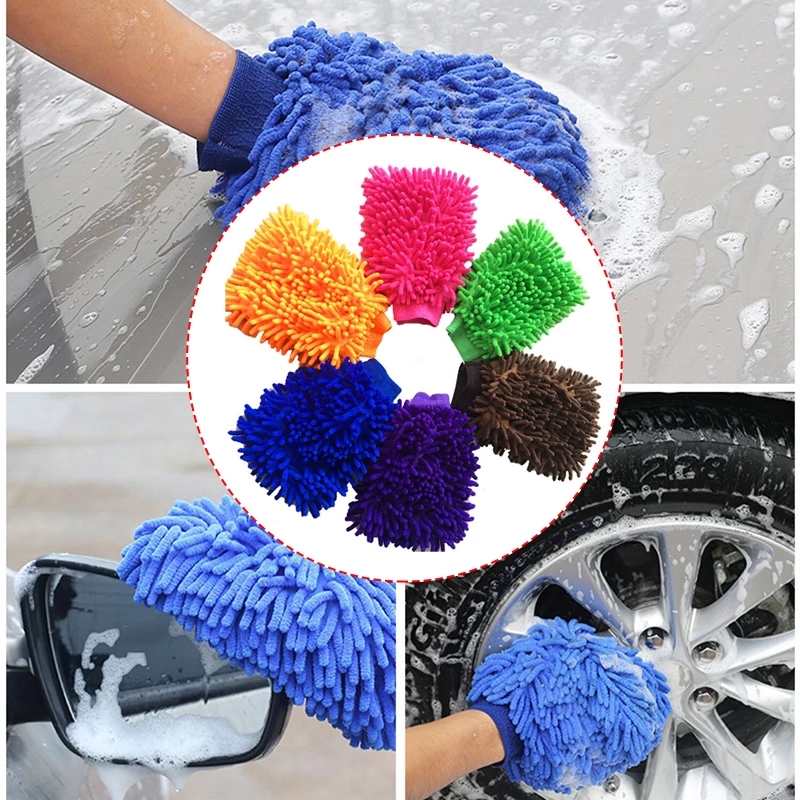 Car Double Sided Wash Gloves Motorcycle Vehicle Cleaning Mitt Glove Equipment Home Duster Colorful Auto Cleaner Tools