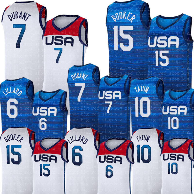 US Basketball Jersey Summer Olympics 7 Blue Kevin Durant 15 Devin Booker 6 Damian Lillard 10 Jayson Tatum 5 Zach LaVine Khris Middleton USA 2021 National Team, Black
US Basketball Jersey Summer Olympics 7 Blue Kevin Durant 15 Devin Booker 6 Damian Lillard 10 Jayson Tatum 5 Zach LaVine Khris Middleton USA 2021 National Team, Black