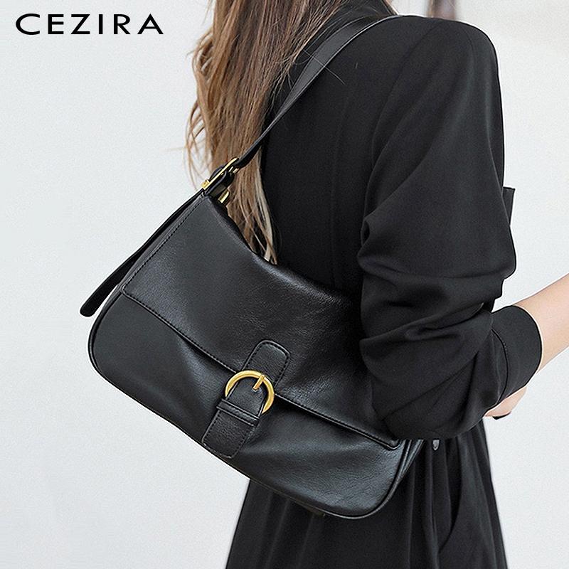 CEZIRA Elegant Women PU Vegan Leather Shoulder Bags Fashion Brand Buckle Flap Handbags For Work Female Casual Soft Hobo Purses, Black
CEZIRA Elegant Women PU Vegan Leather Shoulder Bags Fashion Brand Buckle Flap Handbags For Work Female Casual Soft Hobo Purses, Black