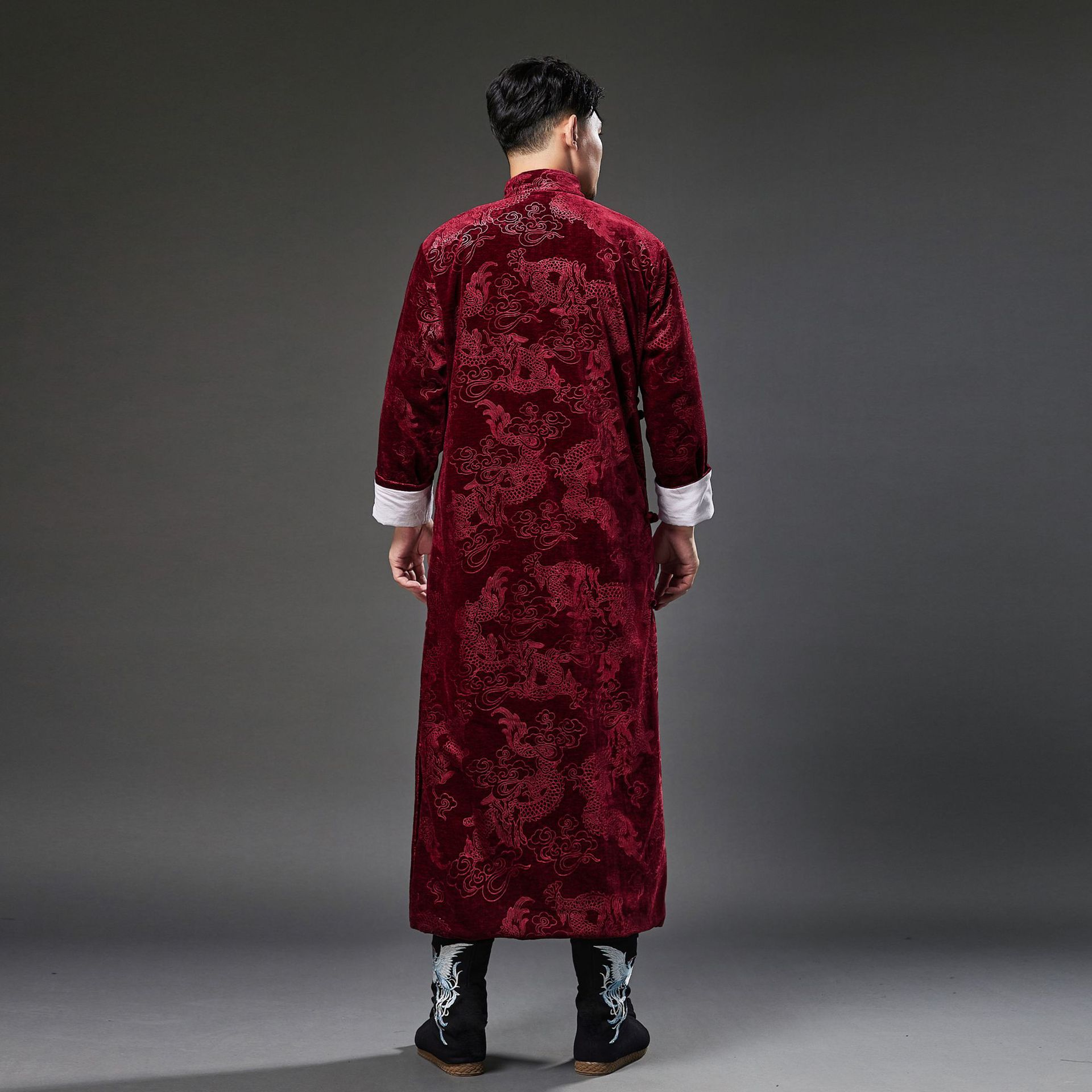 Ethnic clothing Tang suit Oriental wedding party cheongsam vintage Hanfu dragon robe Traditional men gown Chinese New Year costume