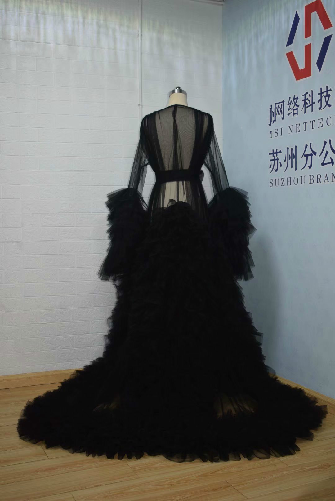 New Real Picture Black Maternity Women Photo Shooting Dress Custom Made Party Prom Gowns Sleepwear Nightdress