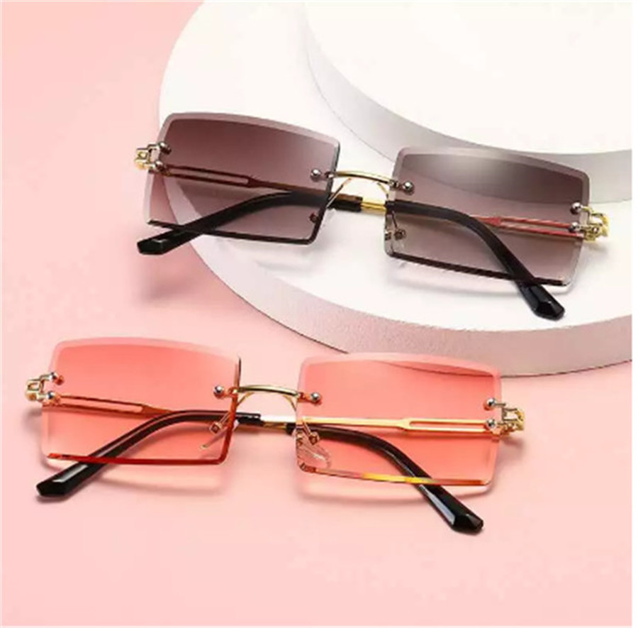 Retro Sunglasses Women Brand Designer Fashion Rimless Gradient Sun Glasses Shades Cutting Lens Ladies Frameless Eyeglasses, White;black
Retro Sunglasses Women Brand Designer Fashion Rimless Gradient Sun Glasses Shades Cutting Lens Ladies Frameless Eyeglasses, White;black