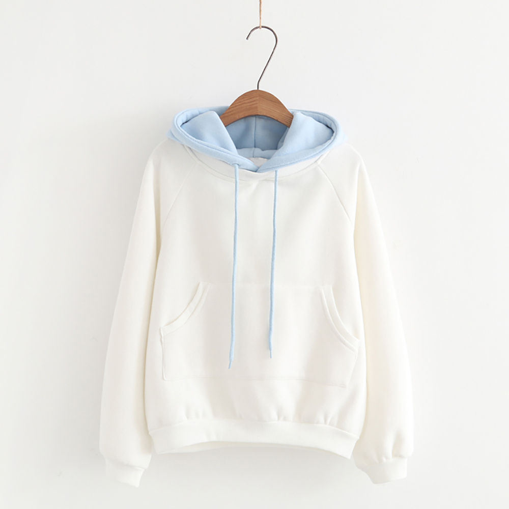 Hoodies Women Pactchwork Color Long Sleeve Contrast Color Women Plus Size Hoodies Solid Oversized Hoodies 201030