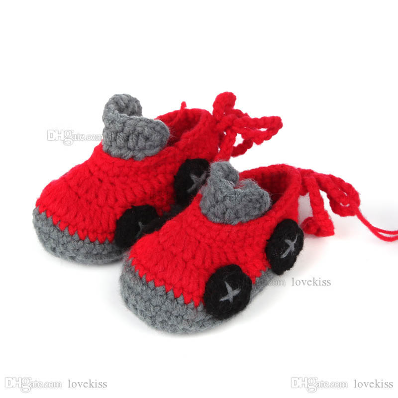 Baby Shoes Girls Boys First Walker Shoe Newborn Crochet Hand Knitted Footwear Cute Cartoon Flower B64532699229