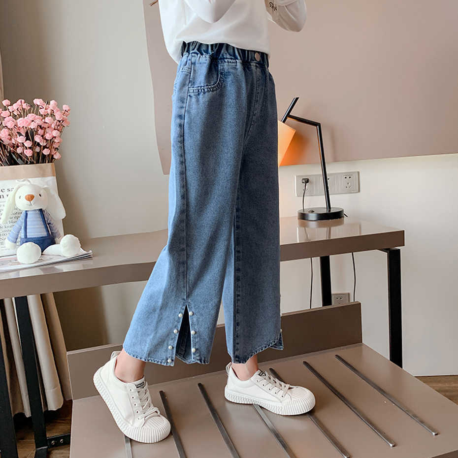 Jeans Girl Solid Color Girls Pants Casual Style For Children Spring Autumn Children's Clothing 6 8 10 12 14 210527