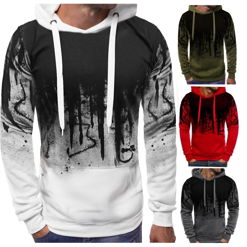 Autumn Camouflage Printed Hoodies Men Streetwear Tracksuit Hooded Sweatshirts Male Casual Man hoodie Pullover Drop 201020