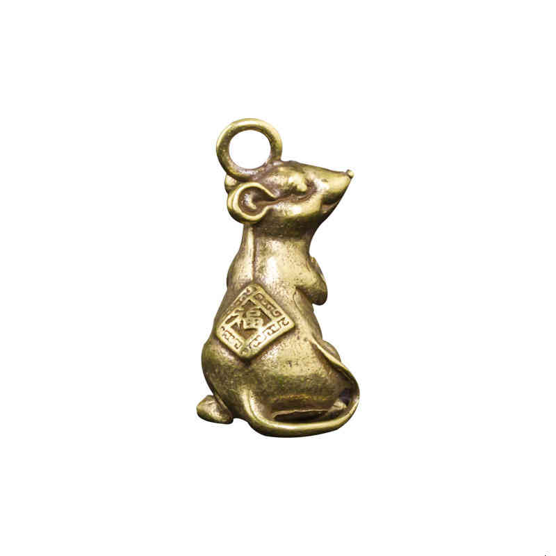 Key Rings Brass Mouse Car Chain Pendant Chinese Style Bag Creative High-grade Jewelry Men and Women