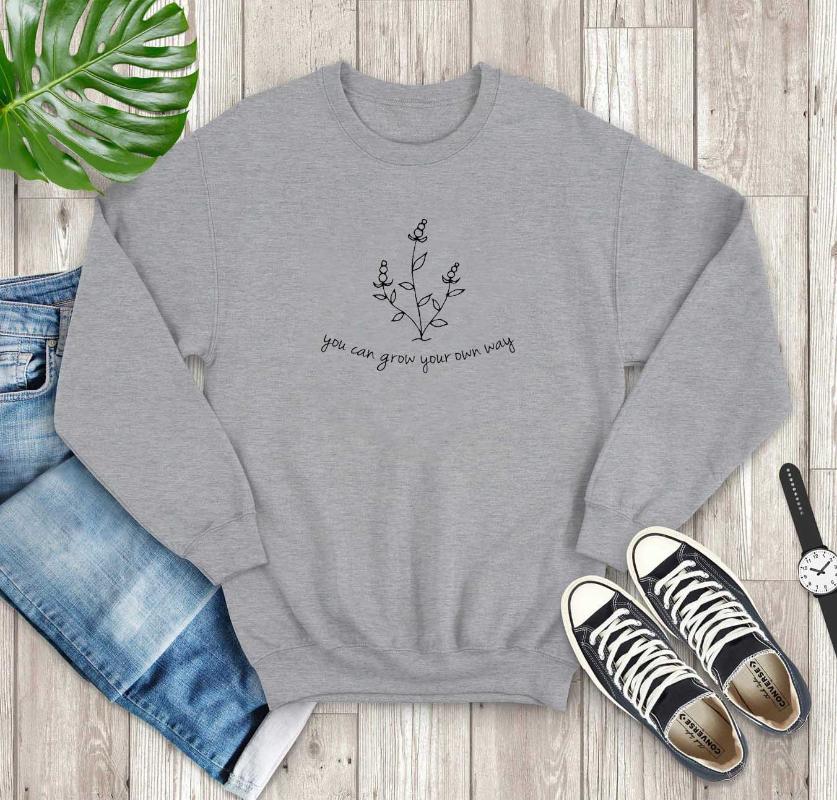 Women's Hoodies & Sweatshirts Grow Your Own Way Graphic Sweatshirt Women Fashion Pure Cotton Casual Hipster Party Quote Flowers Street Style, Black
Women's Hoodies & Sweatshirts Grow Your Own Way Graphic Sweatshirt Women Fashion Pure Cotton Casual Hipster Party Quote Flowers Street Style, Black