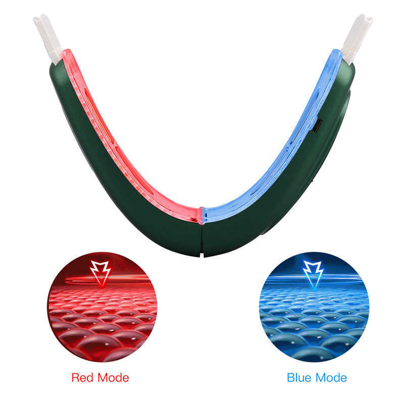 Warm Cold Face Slimming Belt LED Pon Double Chin Reducer Electric Slimmer Shaper Band Light Therapy Acne Wrinkle Remover 210806