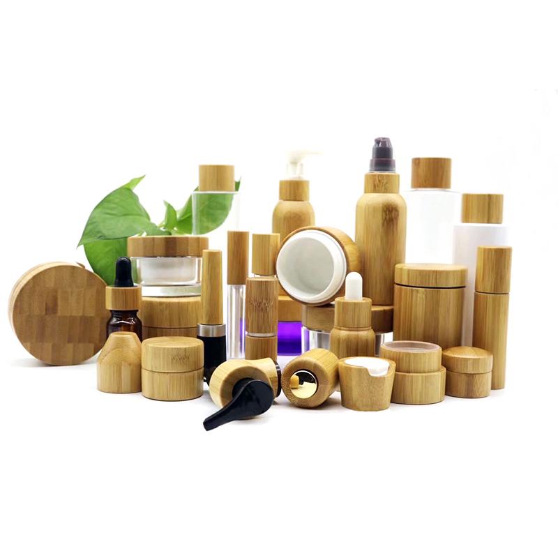 Storage Bottles & Jars 5pcs 5g 10g 15g 30g 50g Scrub Cream Bottle Glass Eye Mask Empty Jar Bamboo Cap Lid Skin Care Container