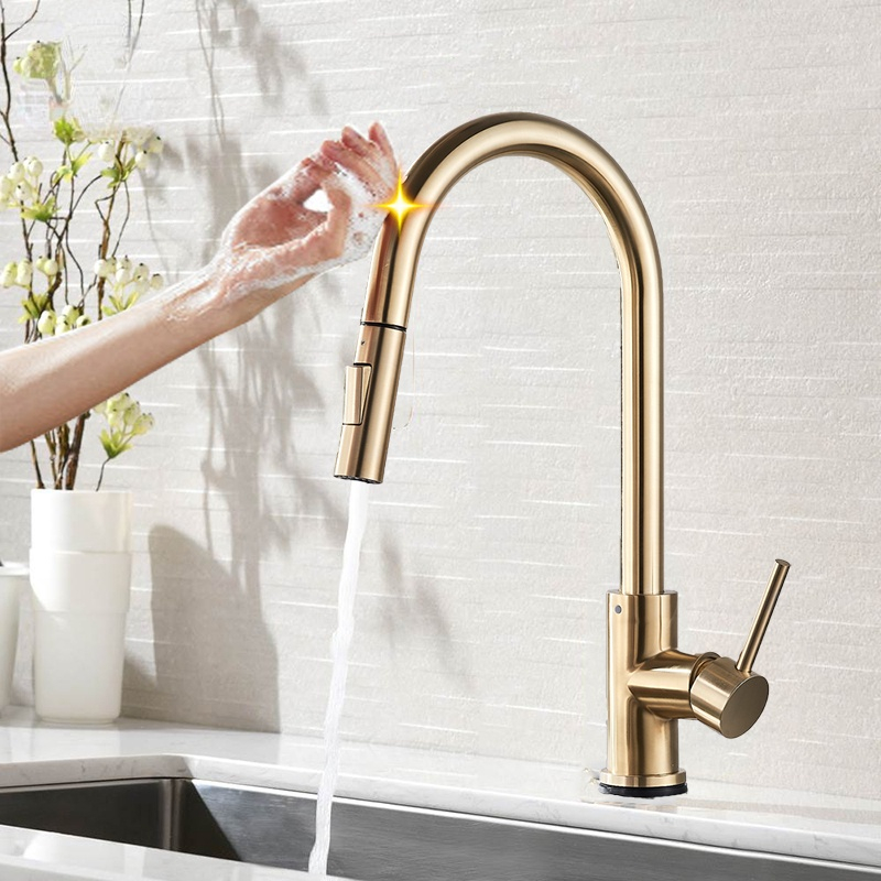 Pull Out Sensor Kitchen Faucet Brushed Gold Sensitive Touch Control Faucet Mixer For Kitchen Touch Sensor Kitchen Mixer Tap
Pull Out Sensor Kitchen Faucet Brushed Gold Sensitive Touch Control Faucet Mixer For Kitchen Touch Sensor Kitchen Mixer Tap