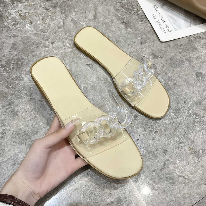 Summer Beach Flat Slippers Women Big Size 35-43 Temperament Round Head Slippers Women Color Outdoor Women's Slippers 210611, White 
Summer Beach Flat Slippers Women Big Size 35-43 Temperament Round Head Slippers Women Color Outdoor Women's Slippers 210611, White