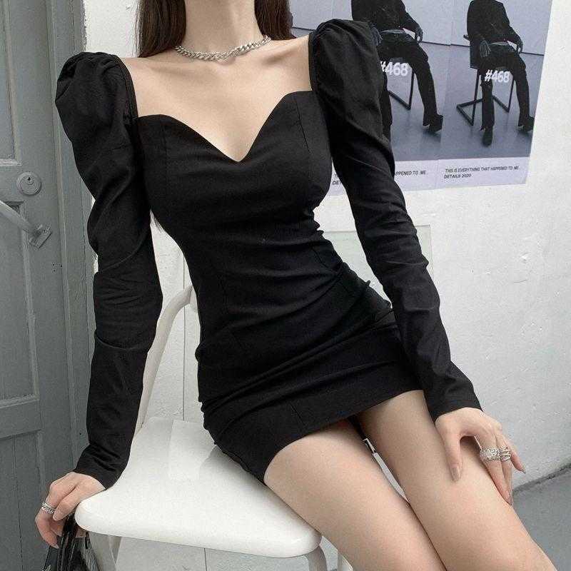 Mini Dres Korean Style V-neck Full Sleeve Bodycon Sexy Nightclub Party Vestido De Mujer Women' Autumn 210604, Black
Mini Dres Korean Style V-neck Full Sleeve Bodycon Sexy Nightclub Party Vestido De Mujer Women' Autumn 210604, Black