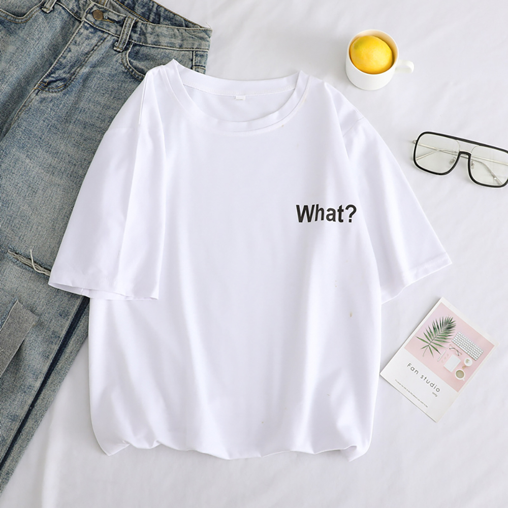 Green Print T-shirt Woman Short Sleeve Shirts Casual Loose Black White Aesthetic Tshirt Women Cute Tops Plus Size Summer Tees T200614