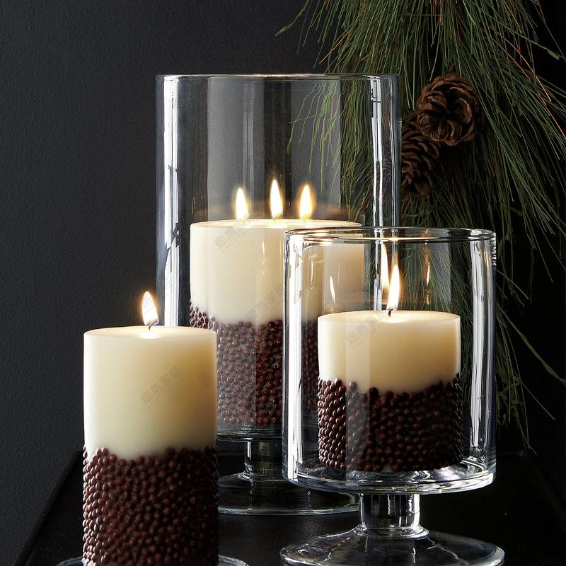 Candle Holders Modern Transparent Handmade Glass Candlestick High Foot Open Ended Cydrical Romantic Wedding Home Decoration