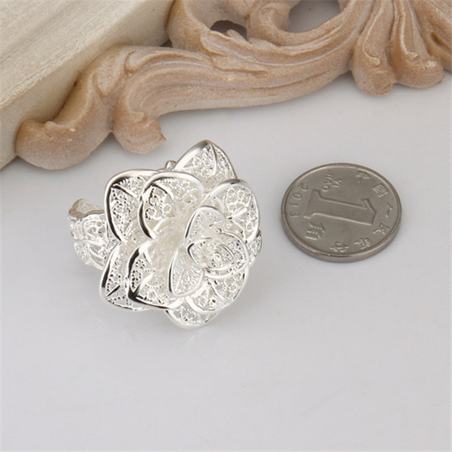 unisex Double round head sterling silver plated rings size open DMSR012,popular 925 silver plate finger ring jewelry Band Rings