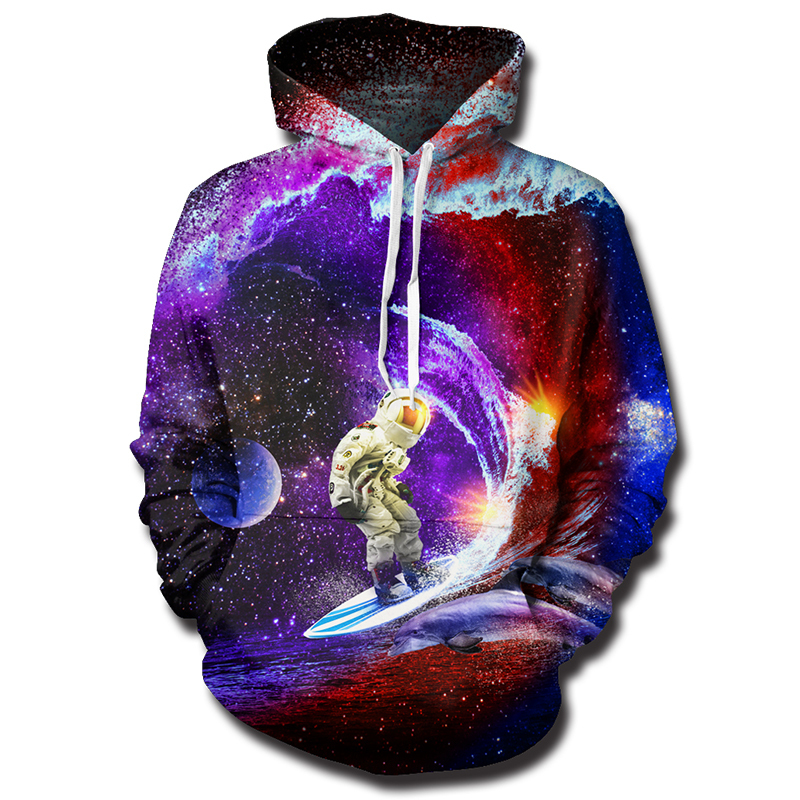 Cloudstyle 3D Hoodies Men Space Astronaut 3D Print Streetwear Long Sleeve Sweatshirts Hoody Pullover Fashion Tops Plus Size 5XL 201020
