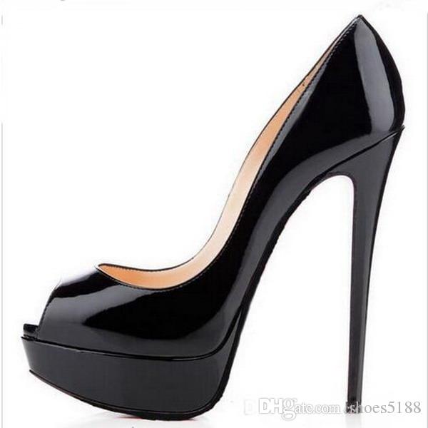 Women Wedding Shoes Peep-toe Patent Leather Red Bottom High Heels 14cm Shoes Woman Waterproof Heels Dress Pumps US Size 34-45, Black patent
Women Wedding Shoes Peep-toe Patent Leather Red Bottom High Heels 14cm Shoes Woman Waterproof Heels Dress Pumps US Size 34-45, Black patent