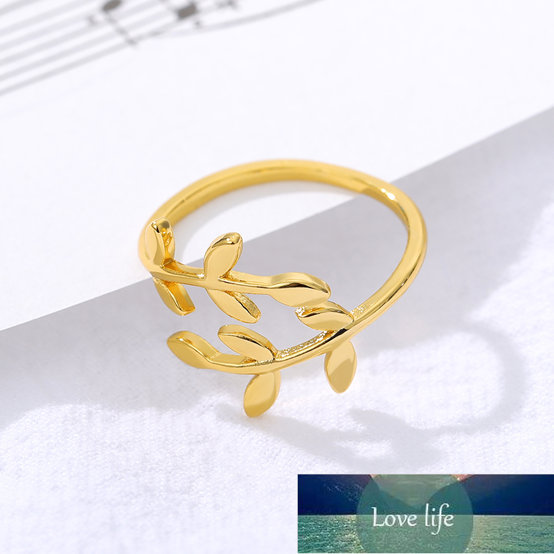 Nickel-Free Rose Gold Olive Tree Branch Leaves Midi Rings Jewelry Women's Fashion Accessories Leaf Wrap Ring BFF Bague Femme