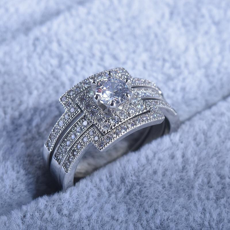 Wedding Rings Fashion 3 Pcs/Set Square Inlay Dainty Dazzling Zircon Luxury Jewelry For Women Romantic Heart Valentine's Day Gift
Wedding Rings Fashion 3 Pcs/Set Square Inlay Dainty Dazzling Zircon Luxury Jewelry For Women Romantic Heart Valentine's Day Gift